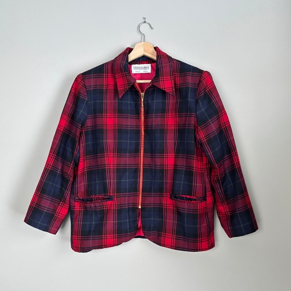 Vintage Jackets & Blazers - Vintage Wool-Cashmere Blend Plaid Blazer size M